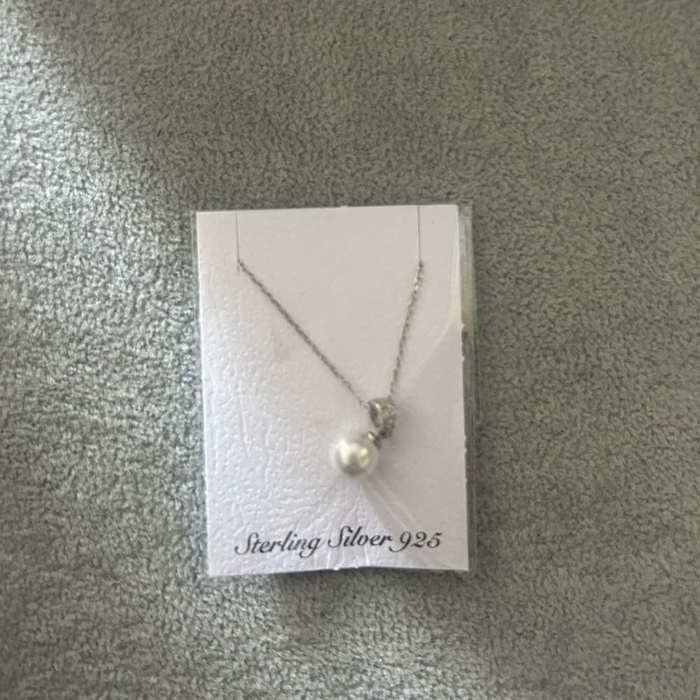 Elegant Sterling Silver Pearl Necklace